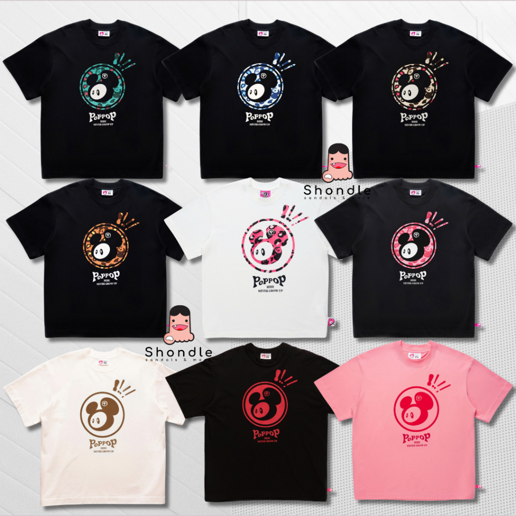  Áo Thun Nam Nữ PopPop Mascot In Hình Siêu Cute Vải Cotton 2 Chiều Form Rộng Tay Lỡ Full Tag Chuẩn 