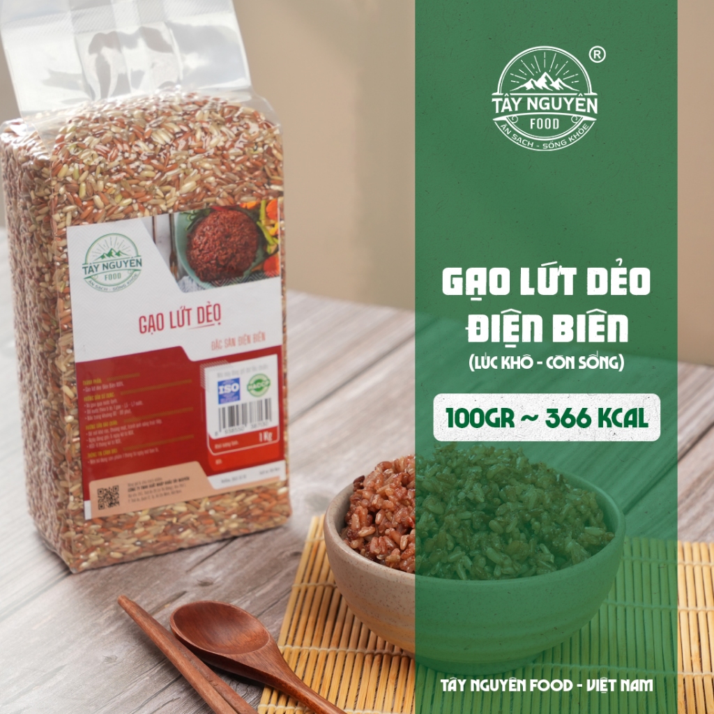 Gạo lứt dẻo Điện Biên eatclean Tây Nguyên Food - Việt Nam 1kg