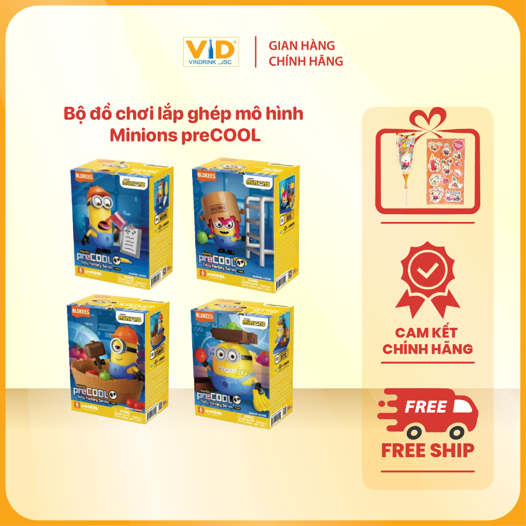 Bộ đồ chơi lắp ghép mô hình Minions preCOOL 01