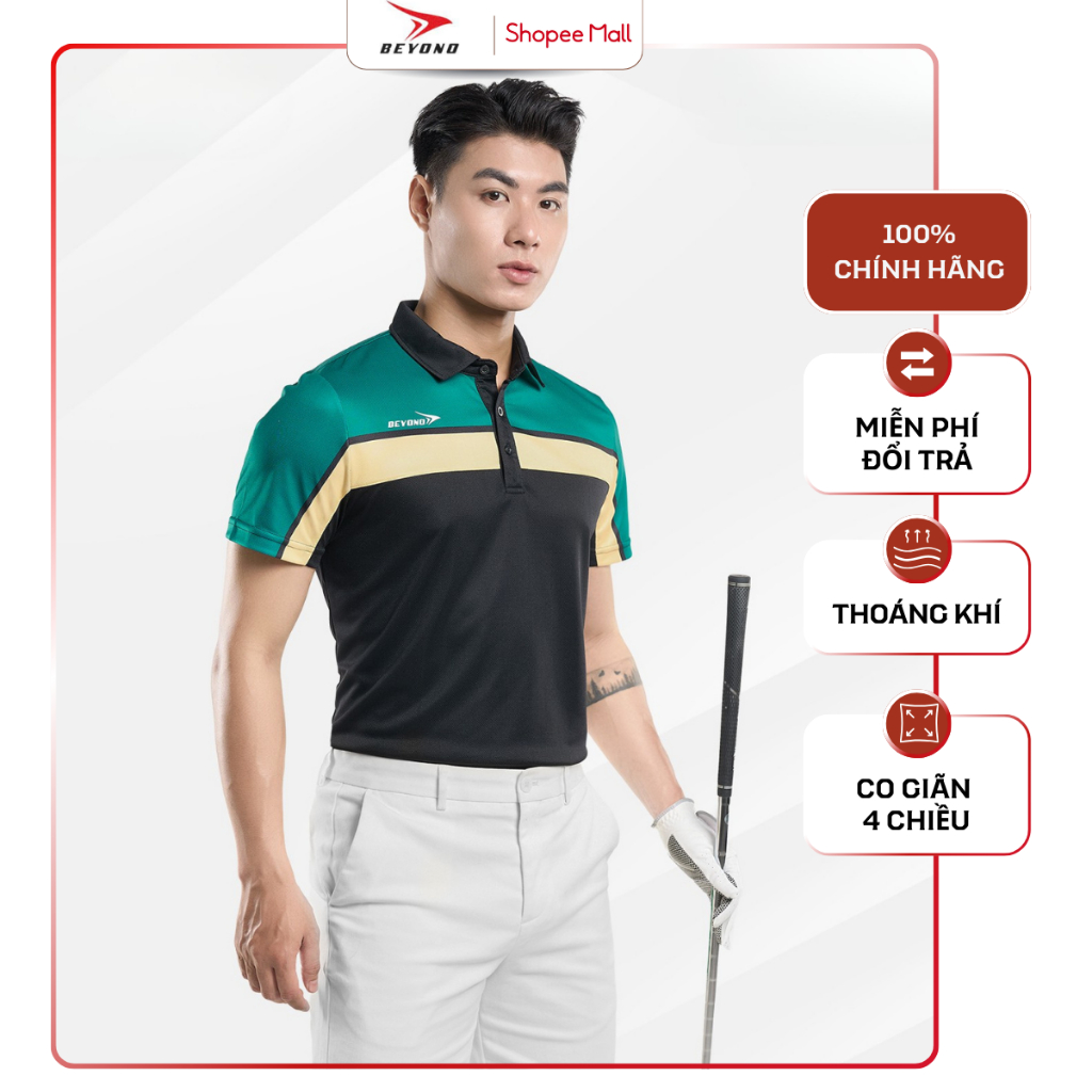 Áo Polo Nam Dáng Suông Thể Thao Khô Thoáng Thấm Hút Tốt BEYONO CB08