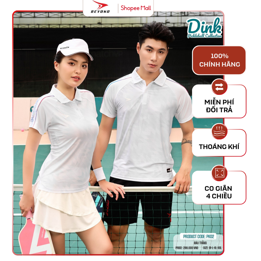 Áo Polo Thể Thao Thời Trang Pickleball/Cầu Lông Nam/Nữ Beyono Dink PK02