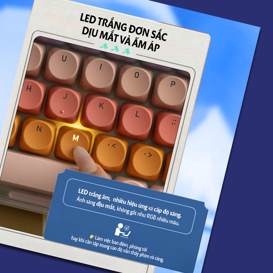 [Chính hãng] Bàn phím cơ Lofree Dot Sugar Color 70s - Bàn phím không dây retro, 3 mode kết nối, Led trắng dịu nhẹ | BigBuy360 - bigbuy360.vn