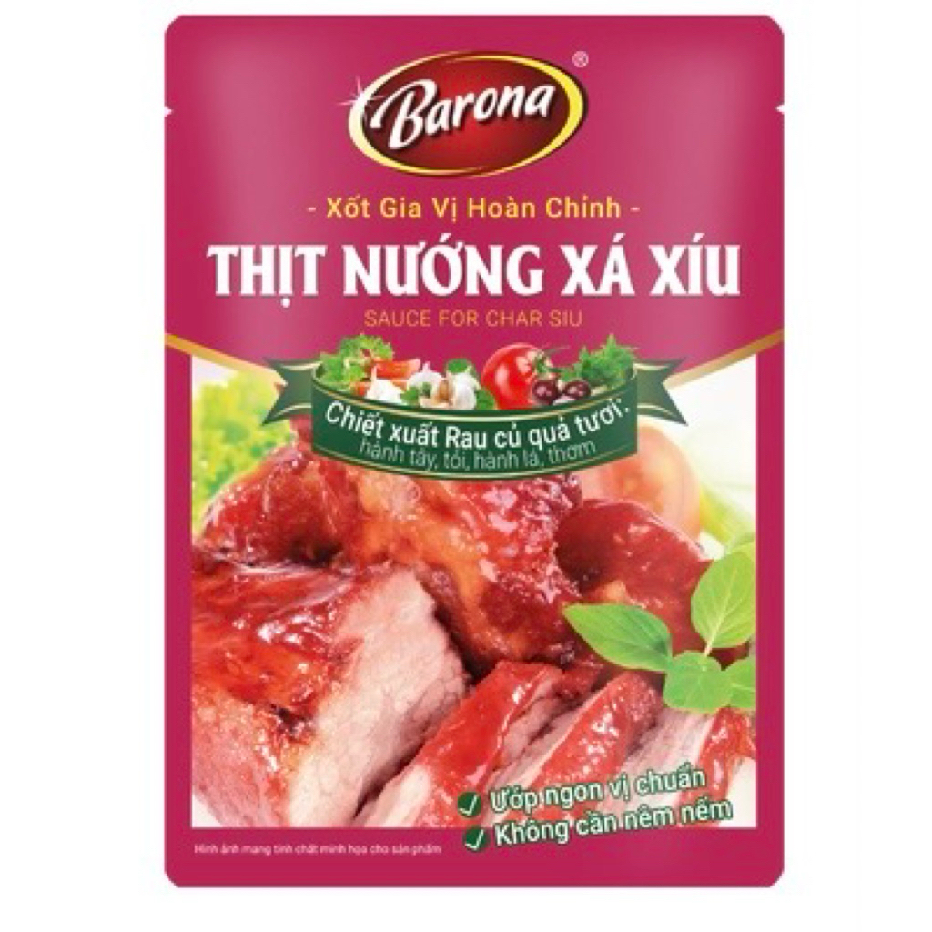 XỐT GIA VỊ HOÀN CHỈNH BARONA XÁ XÍU 80G/ SỐT BARONA THỊT NƯỚNG XÁ XÍU