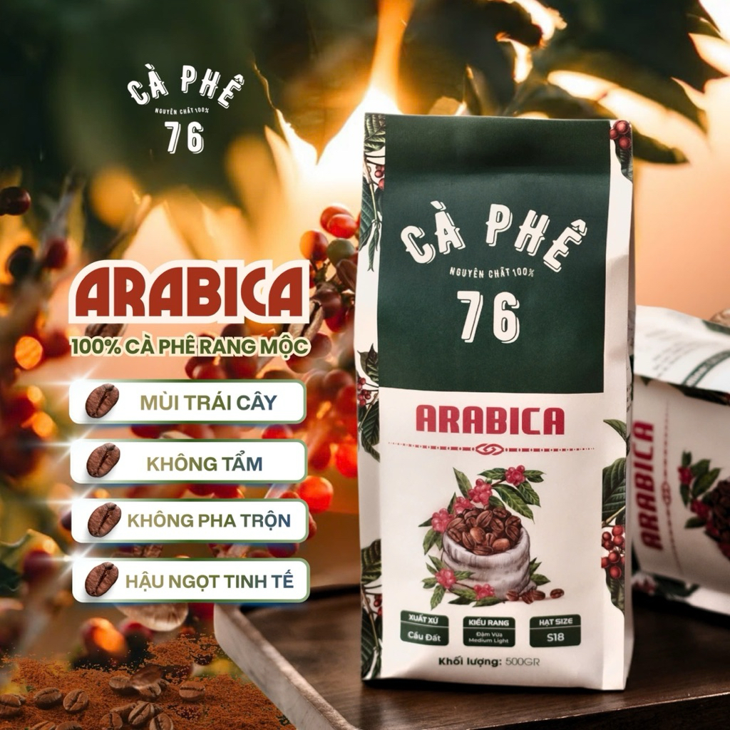 Cà Phê ,cafe Arabica Cầu Đất Rang Xay Nguyên Chất ,Xưởng Rang Cà Phê 76 , Pha Phin, Cold Brew, Espresso,nguyên hạt