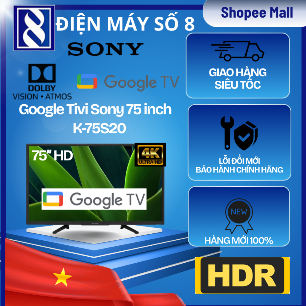 Điện Máy Số 8 | K-75S20 | Sony 4K 75 Inch K-75S20 - Chính Hãng