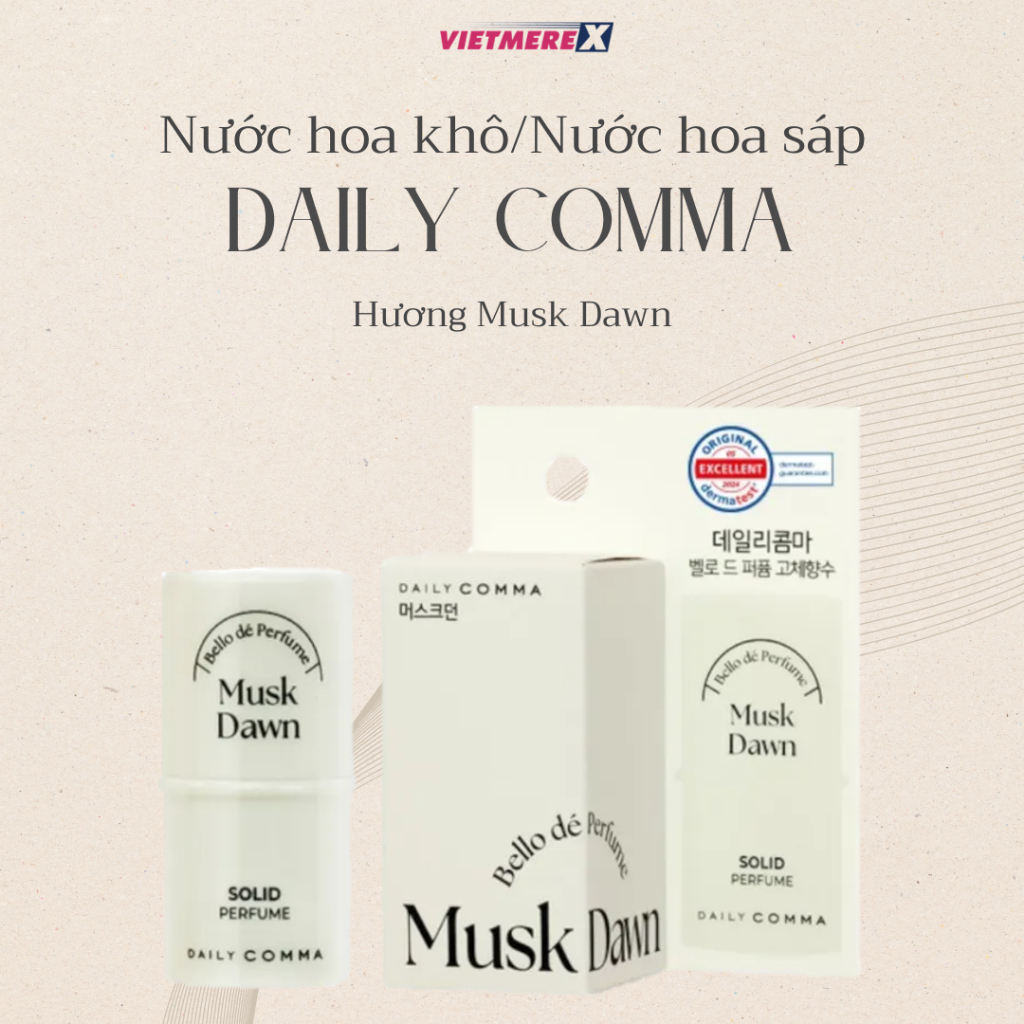 Nước hoa khô dạng sáp Daily Comma hương Musk Dawn 4.7g Tinh tế Thanh lịch