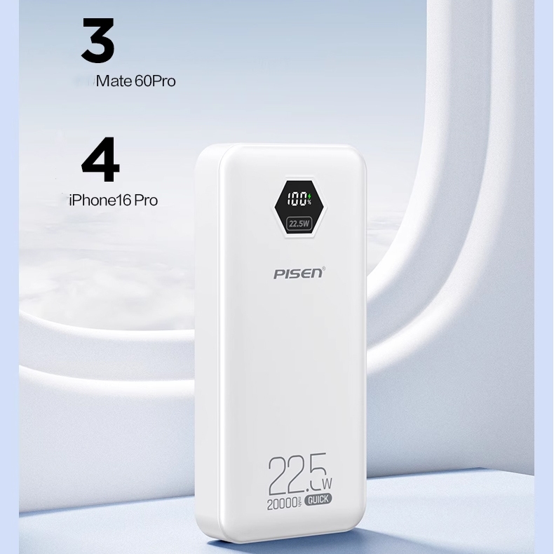 PISEN Sạc Dự Phòng 10000mAh/20000mAh 22.5W Sạc Nhanh PD, 3 Cổng, Nhỏ Gọn, Mang Lên Máy Bay TP-D183