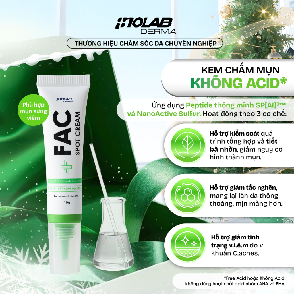 Kem chấm mụn Inolab Derma FAC Spot Cream 10g