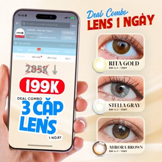  Combo 3 Cặp  Kính Áp Tròng 1 Ngày CARASE Lens Cận nhiều màu - 3 cặp  Lens cận Outlet  