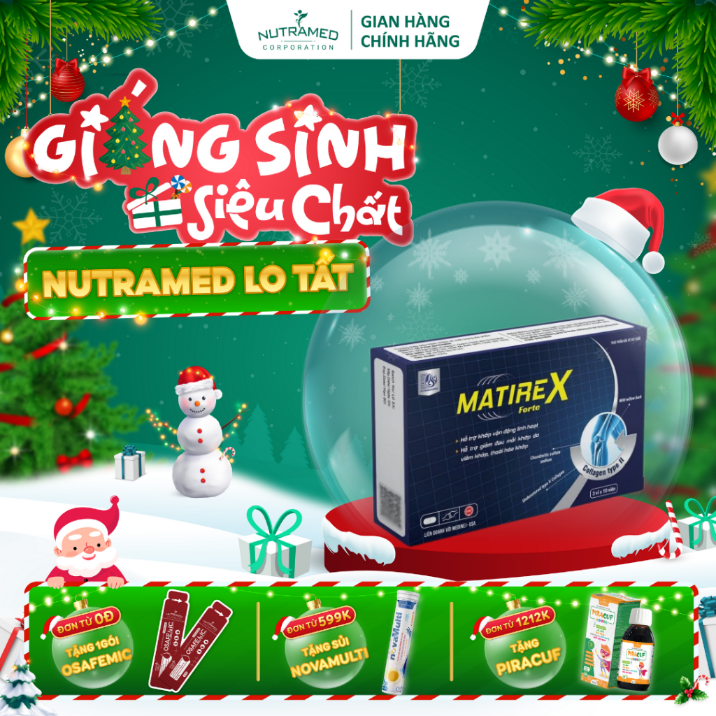  Viên uống Matirex Forte hỗ trợ giảm đau giúp tái tạo sụn khớp và xương dưới sụn  30 viên  - Nutramed 