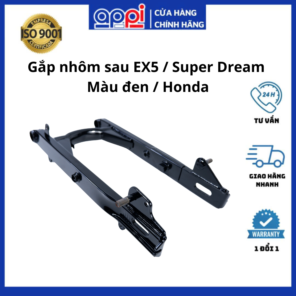 Gắp sau EX5 | Gắp nhôm Super Dream đen chính hãng Malaysia 52200-KFV