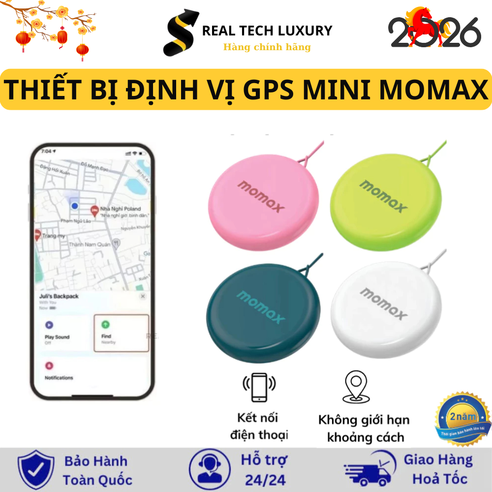 Thiết Bị Định Vị GPS Mini Momax PINPOP - Định Vị Xe Máy, Người Già & Trẻ Nhỏ, Đồ Đạc - Định Vị Toàn 