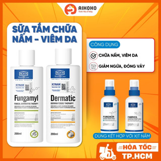  Sữa Tắm Trị Nấm Ghẻ Da Mưng Mủ Alkin Dermatic + Fungamyl Dành Cho Chó Mèo - Aikoko 