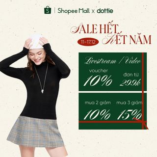  DOTTIE - Áo tay dài cổ lọ - Đen - T1143 