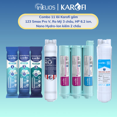 Bộ 11 lõi Karofi tháo lắp nhanh cho các máy model KAD-D66S Pro, KAD-D20,... (Smax V, RO 3C, HP 2C, Nano Hyd Kiềm)