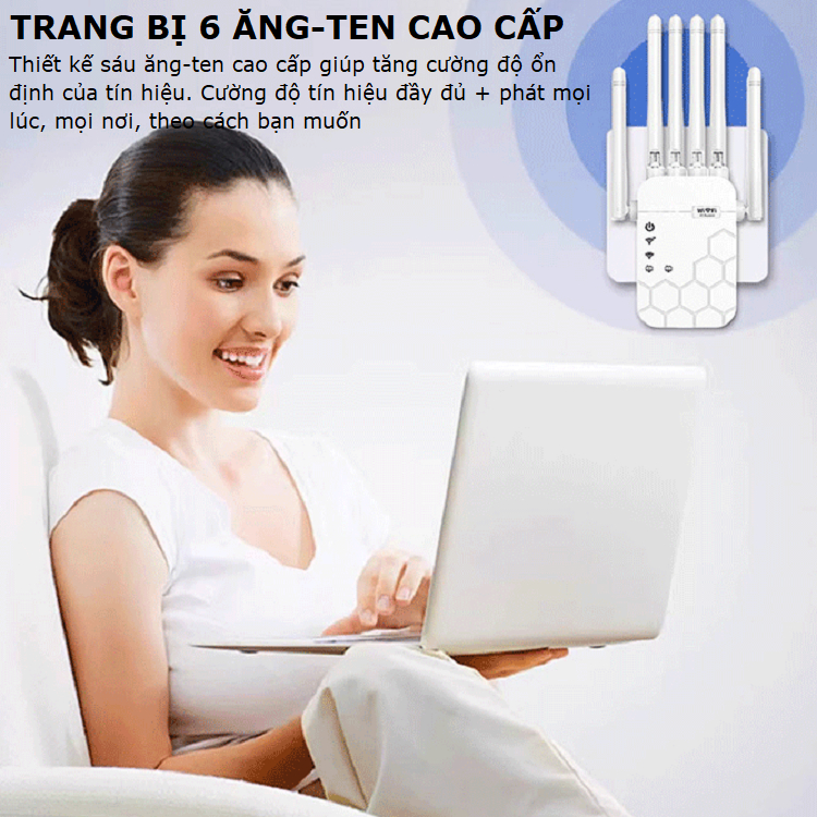 Kích sóng wifi 6 râu 5G 1200Mbps 2.4G 300Mbps mở rộng sóng phát wifi xuyên tường mạnh - Gutek KS5 | BigBuy360 - bigbuy360.vn