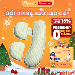  Gối Ôm Bà Bầu Cao Cấp PeeWees 2 Trong 1 Thiết Kế Thông Minh Giảm Tối Đa Đau Lưng Nâng Đỡ Bụng Giúp Mẹ Bầu Ngủ Ngon 