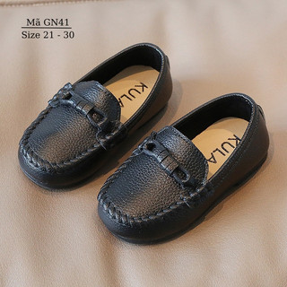 Giày mocasin cho bé trai 1 - 5 tuổi giày lười da phong cách Anh Quốc trẻ em đế mềm êm mặc vest đi tiệc, đi chơi GN41