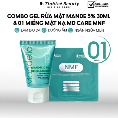 COMBO GEL RỬA MẶT MANDE 5% 30ML  & 01 MIẾNG MẶT NẠ MD CARE MNF