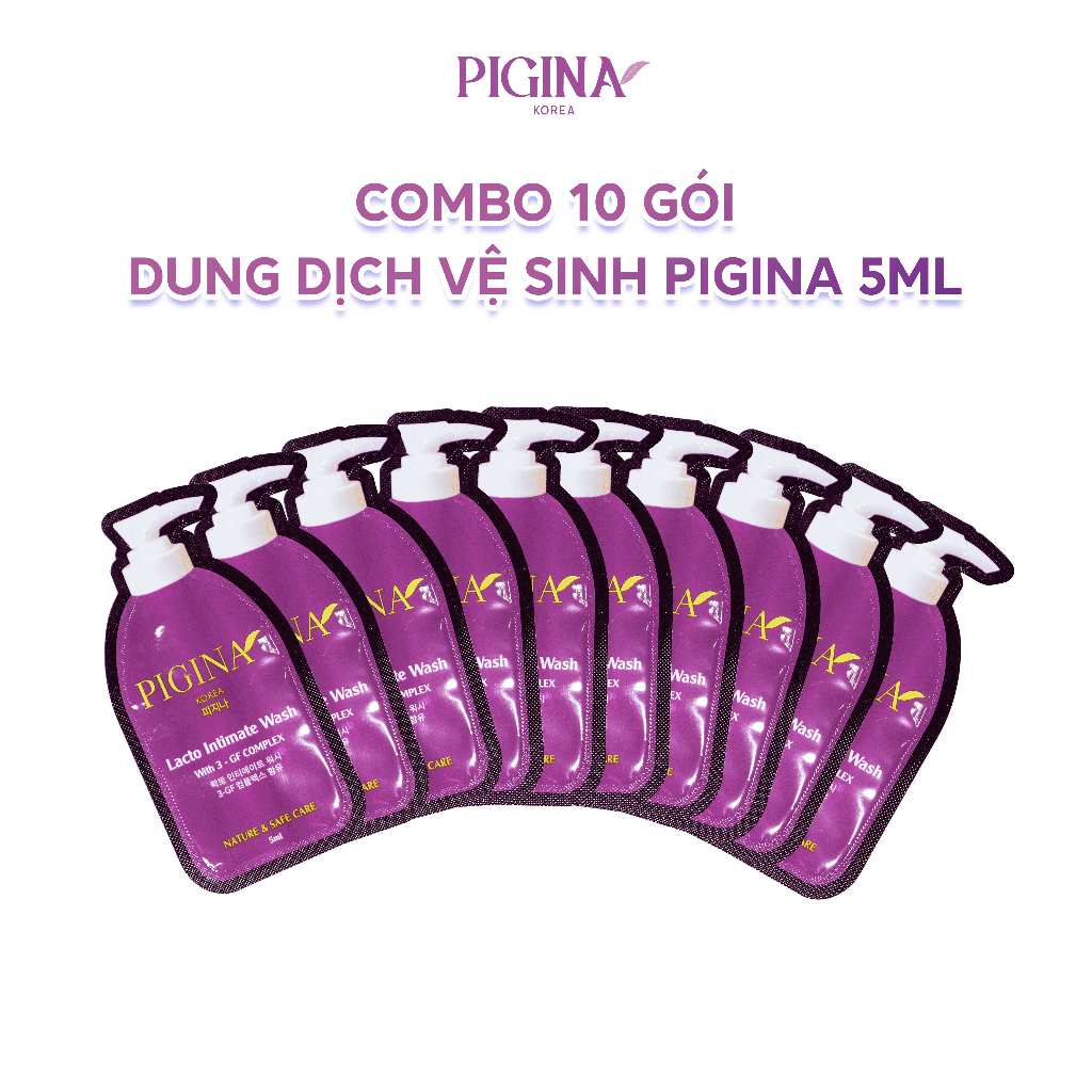 [CHÍNH HÃNG] Combo 10 Gói gel Dung dịch vệ sinh Pigina 5ml - Pigina Lacto Intimate Wash