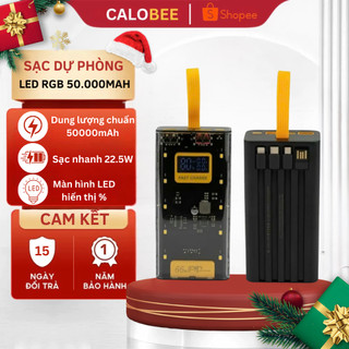  Pin sạc dự phòng 50000mAh công suất 120W sạc nhanh PD 20W có đèn LED cổng sạc tiện lợi dùng cho nhiều thiết bị 