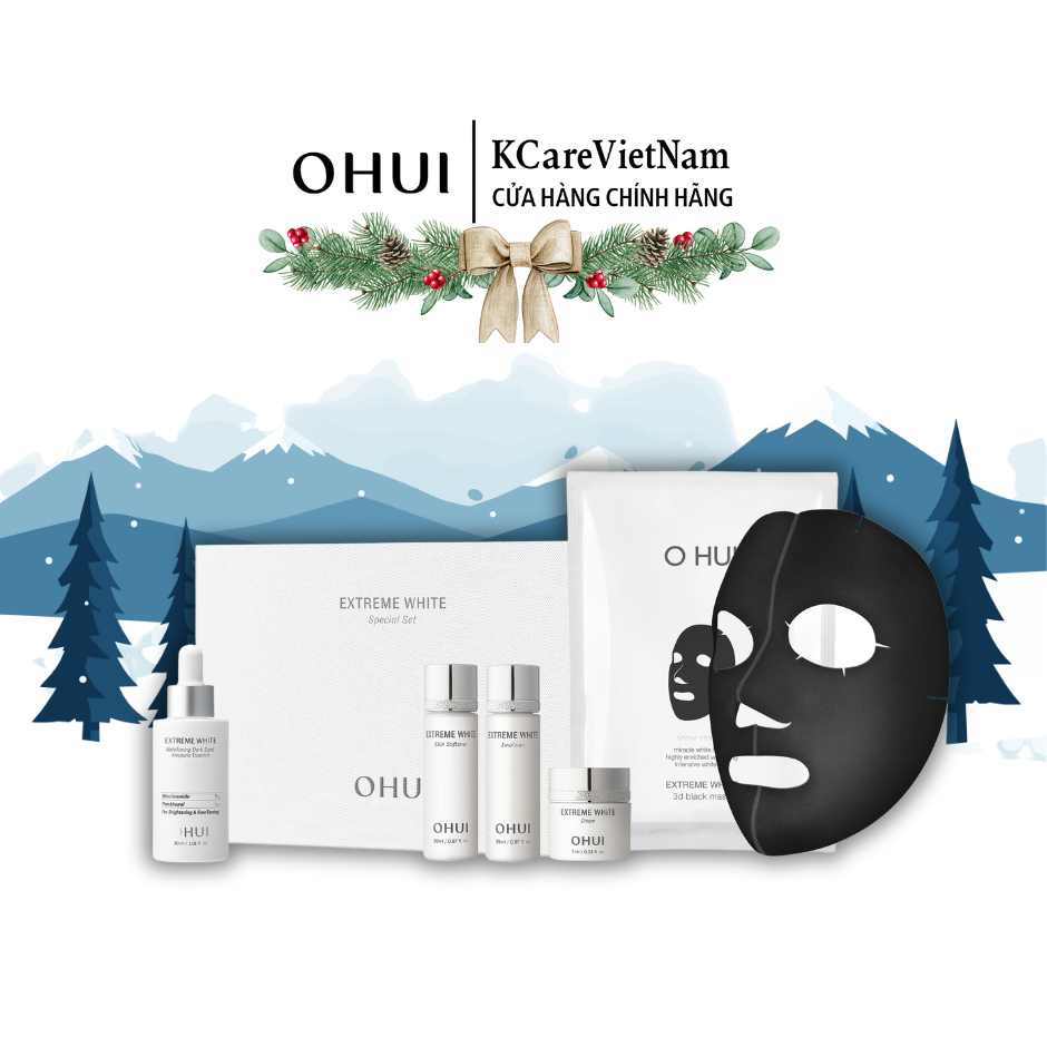 [tem LG]OHUI Extreme White Set tinh chất dưỡng Da Sáng Mịn 30ml 20ml 20ml 7ml 27ml Tặng Combo Dưỡng 