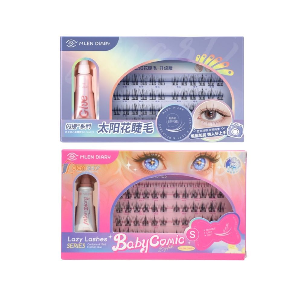 Lông Mi Giả Dạng Cụm Mlen Diary Kèm Keo Mlen Diary Size S