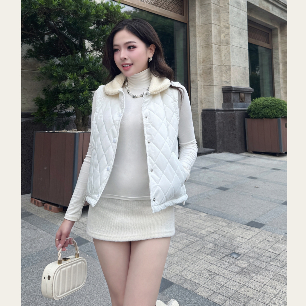 EMLYvn - Áo Gile Phao Nữ Cổ Lông Trần Bông Cao Cấp, Áo Khoác Gile Phao Hàn Quốc Mùa Đông 2025 | BigBuy360 - bigbuy360.vn
