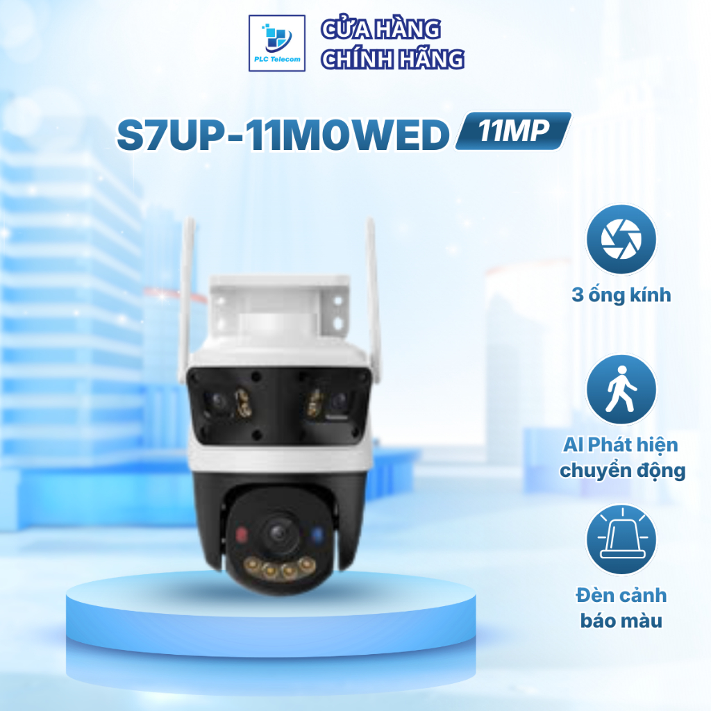 Camera IMOU 3 ống kính ngoài trời S7UP-11M0WED Cruiser Triple góc nhìn rộng và theo dõi chi tiết | P