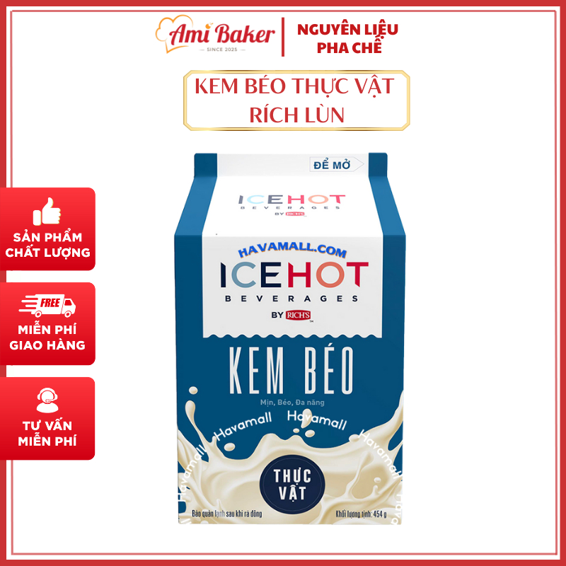 (Hỏa Tốc) Kem Béo Thực Vật Rich's Lùn Mới 454G, Thơm Béo, Dẻo Mịn, Ít Bị Tách Nước Khi Đánh Bông