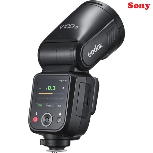 Flash Godox V100 dùng cho Sony, màn hình cảm ứng, công suất 100W