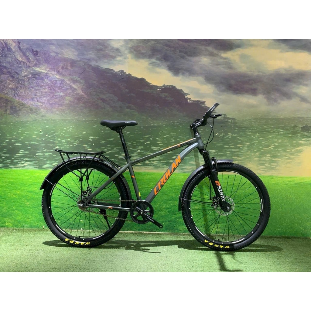 Xe đạp địa hình Crolan 2 size 24/26 khung chắc chắn tải trọng 150kg kèm gacbaga phanh đĩa sơn tĩnh đ