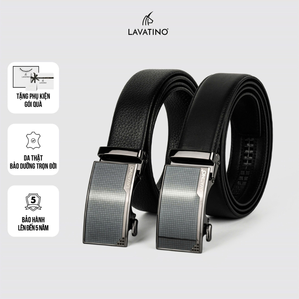 Thắt Lưng Nam Da Bò Cao Cấp Hàng Hiệu Lavatino Khoá Tự Động Thiết Kế Sang Trọng TIMELESS 06