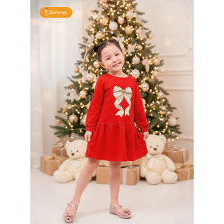  Váy bé gái Giáng sinh My Melody Bomines Đầm Noel cotton tay dài cho bé 3-12 tuổi 14-36kg DTDCAPYNHIEUHINH 
