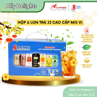 [Chính hãng] Hộp Quà Trà JJ Singapore 6 Lon Cao Cấp Mix Đủ Vị