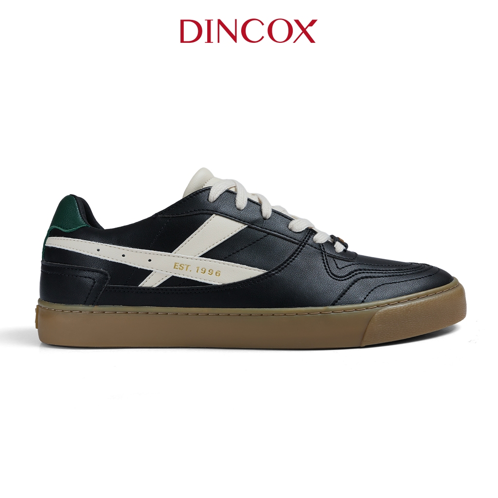Giày Da Sneaker Nam DC39 BLACK COFFEE DINCOX Shoes Đế Bằng - Microfiber Leather