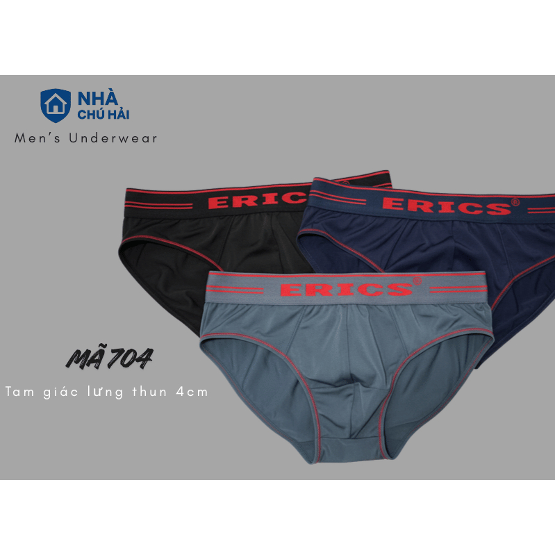 Quần lót nam/Quần sịp nam hàng Việt Nam chất lượng cao hãng Erics, quần tam giác nam lưng thun 4cm -