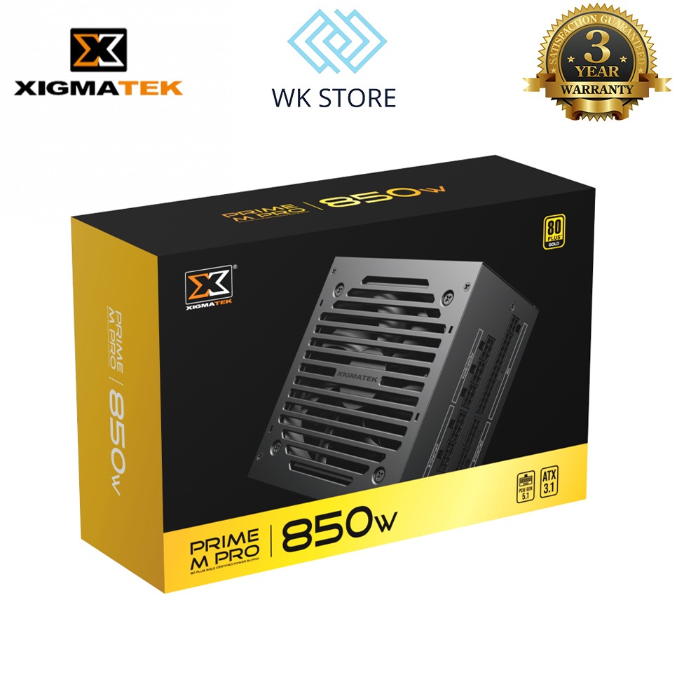 Nguồn Xigmatek Prime M Pro 850W, 80 Plus Gold, Full Modular (Mới, BH 36T)