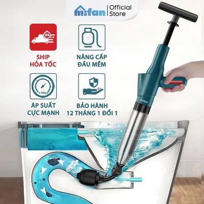 Súng Thông Tắc Bồn Cầu, Chậu Rửa Bát, Bồn Tắm - Mẫu Mới MIFAN - Khí Nén AGT Cực Mạnh 8kg - Nhựa ABS Cao Cấp