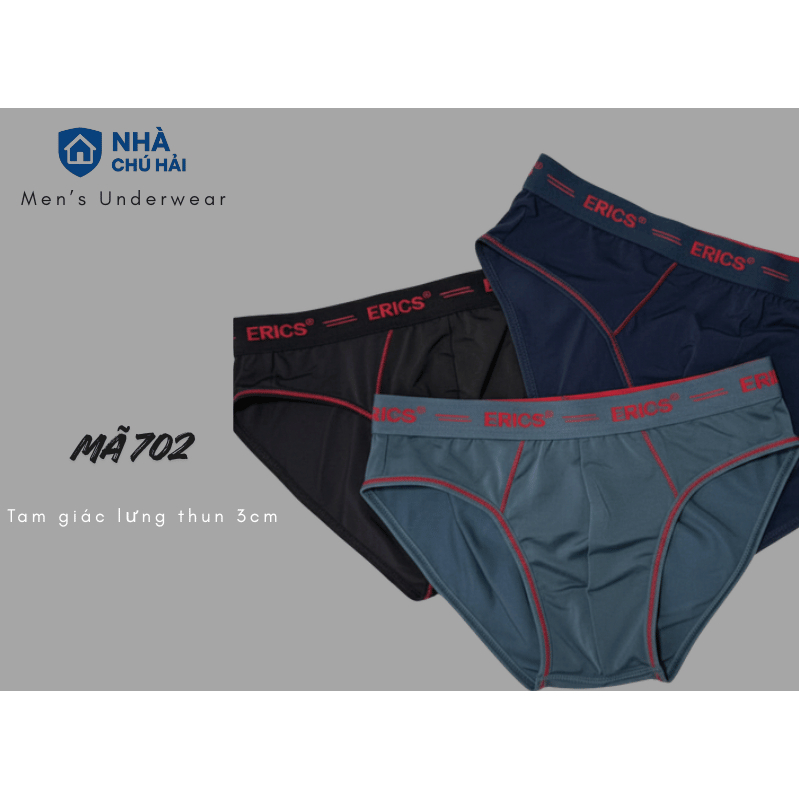 Quần lót nam Erics, quần sịp Nam hãng Erics hàng VN chất lượng cao TGLT.702 - Tam giác lưng thun 3cm