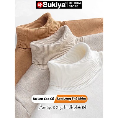 Áo Len Nam Nữ Cổ Lọ SUKIYA Form Unisex Dài Tay Dày Dặn Mềm Mịn Cực Ấm Hàn Quốc Nhiều Màu AL14