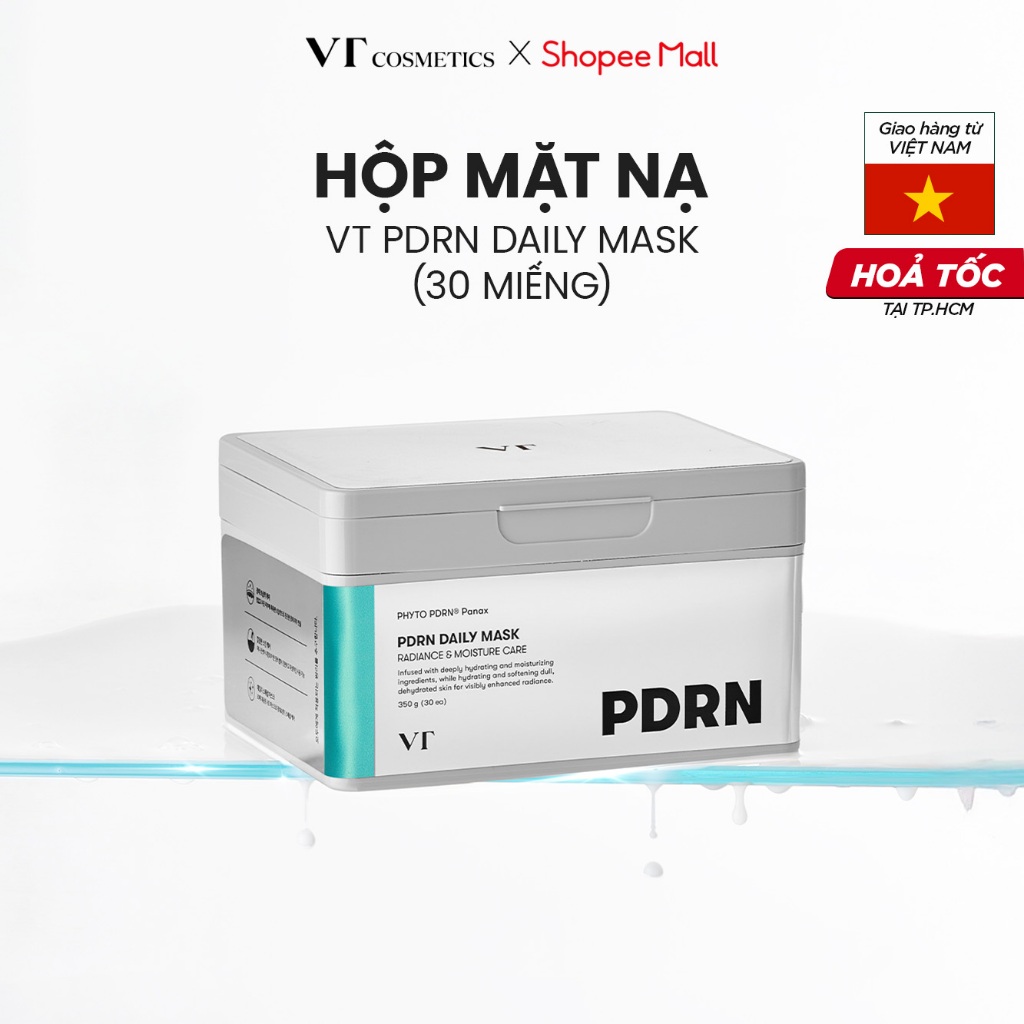 [VT Cosmetics] Hộp mặt nạ dưỡng da VT PDRN DAILY MASK 30 miếng/hộp
