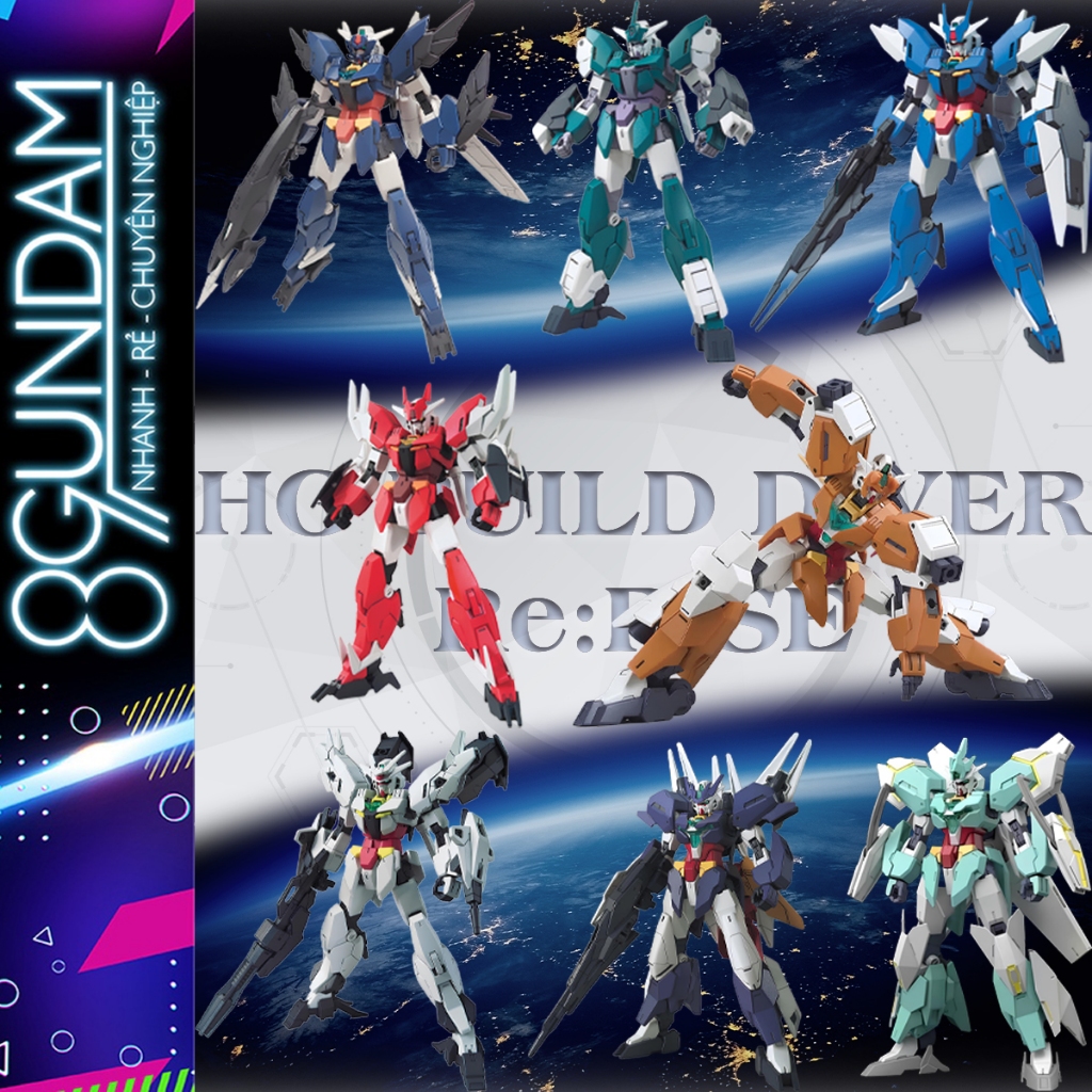 [CÓ SẴN] Mô Hình Lắp Ráp HG Core Mercuone/ Veetwo/ Earthree/ Marsfour/ Jupitive/ Saturnix/ Uraven/ N