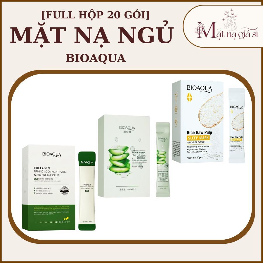 [Full Hộp ] Mặt nạ ngủ Bioaqua - mặt nạ ngủ qua đêm cấp ẩm căng bóng da - matnagiasi