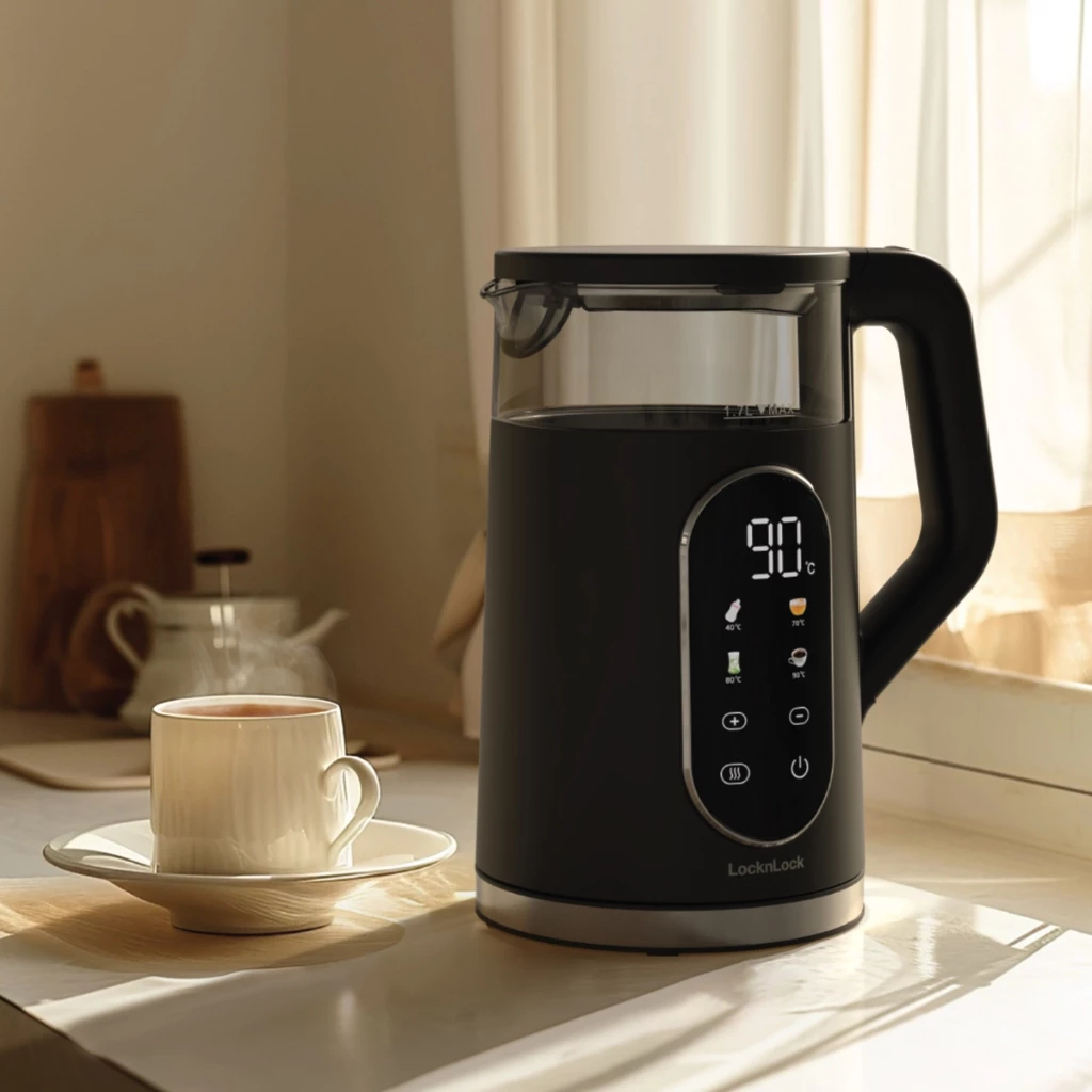Ấm đun siêu tốc LocknLock Digital electric kettle  EJK286BLK- dung tích 1.7L, 5 chế độ nhiệt, giữ ấm