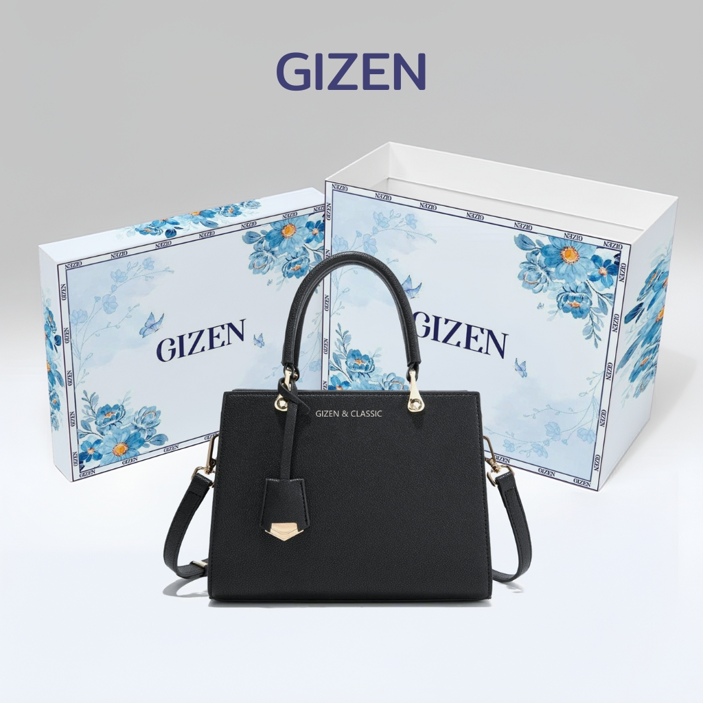 [FULLBOX TẶNG KHĂN] Túi quai xách tay nữ sang chảnh tặng mẹ CÓ HỘP trung niên dự tiệc đeo cheo 2 quai cầm GIZEN TX16