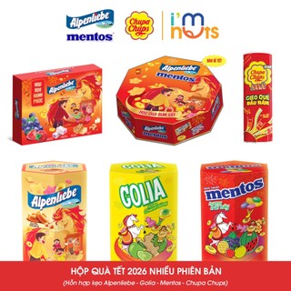  Hộp Quà Tết 2026 Kẹo Alpenliebe – Mentos – Golia – Chupa Chups Nhiều Phiên Bản 