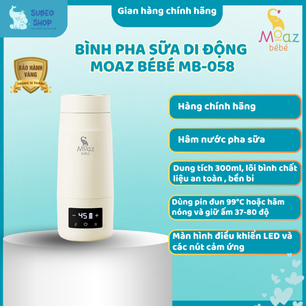 Bình đun nước pha sữa di động Moaz Bébé Mb058