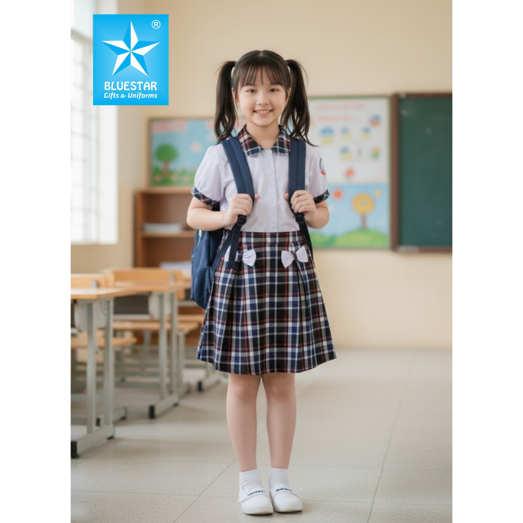 Áo đồng phục học sinh nữ - Tiểu học Kim Đồng