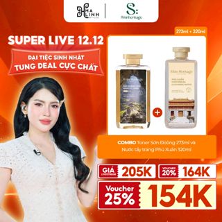   Võ Hà Linh x S:kin Heritage  COMBO Toner Sơn Đoòng 273ml & Nước tẩy trang Phú Xuân 320ml 